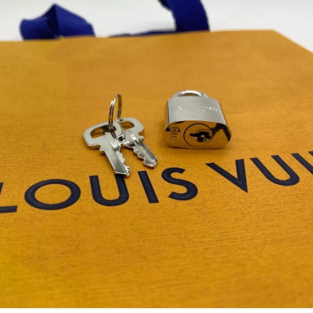 Rare Louis Vuitton PadLock Lock &2 Key Brass Silver Number 318